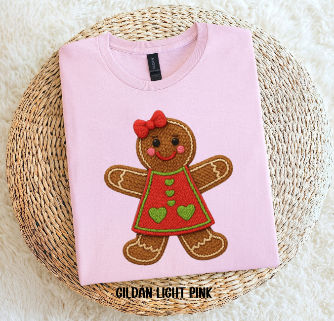 Gingerbread Girl w/Faux Yarn