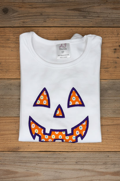 Jack O Lantern Halloween Shirt with Embroidered Applique
