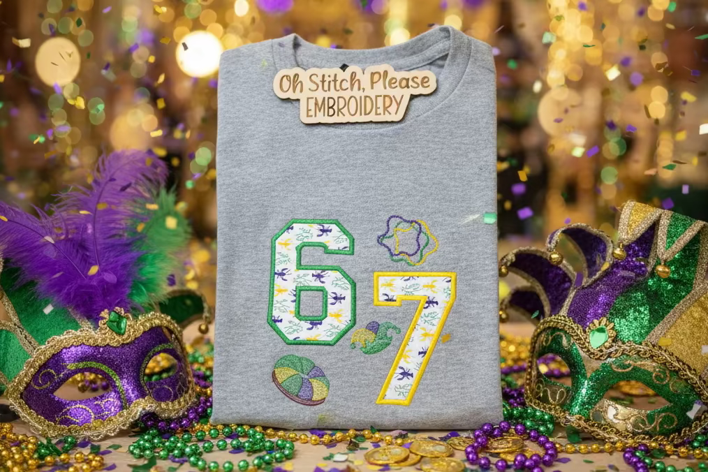 RTG | 6/7 Mardi Gras Icons with Crawfish Fabric (YM)