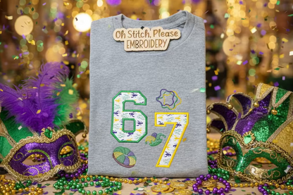 RTG | 6/7 Mardi Gras Icons with Crawfish Fabric (YM)