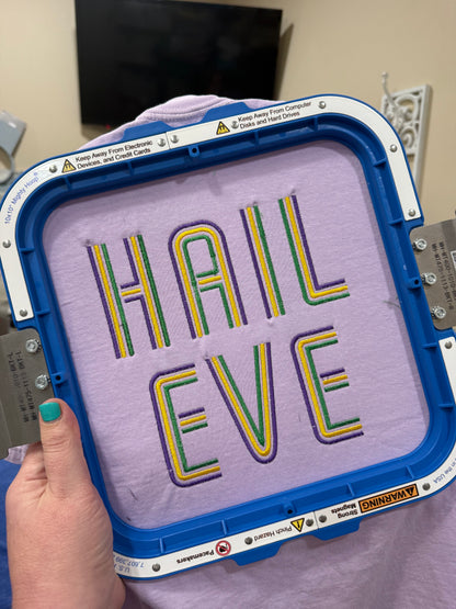 Hail Eve Mardi Gras Inline Font T-Shirt