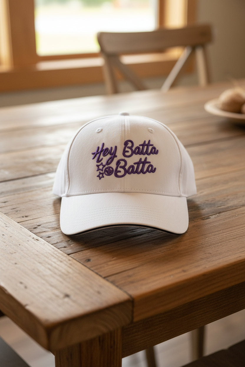Hat | Hey Batta Batta {Puff Embroidery}