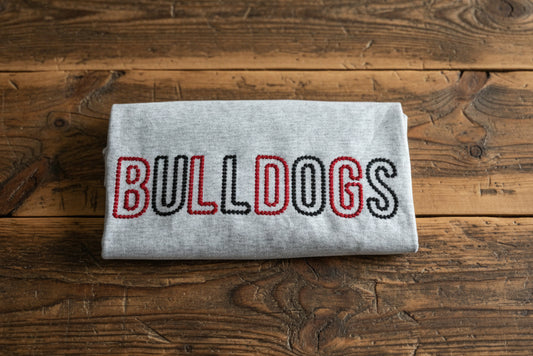 Bulldogs Outline Embroidered Shirt