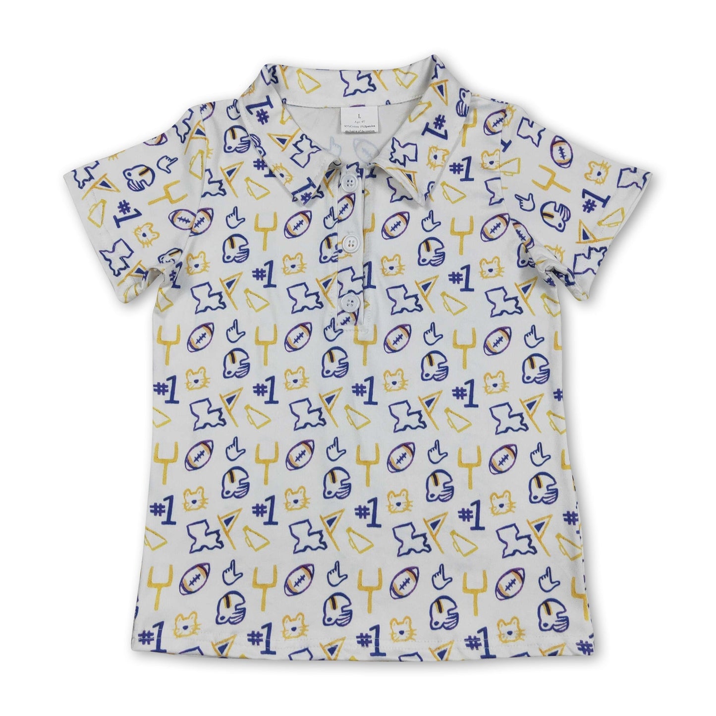 RTG | LSU purple & gold football icon polo shirt