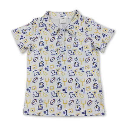 RTG | LSU purple & gold football icon polo shirt