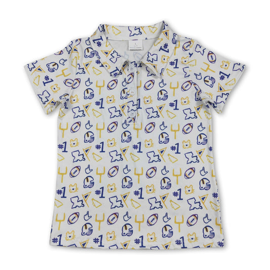 RTG | LSU purple & gold football icon polo shirt