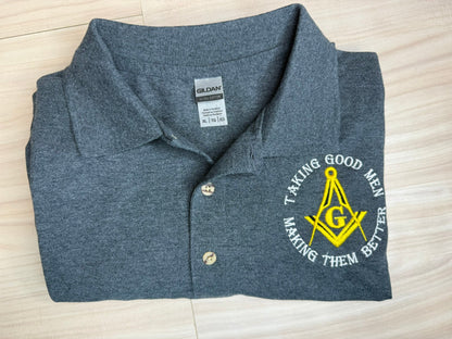 Masonic Polo Shirt | Taking Good Men Making Them Better Embroidered Polo Shirt