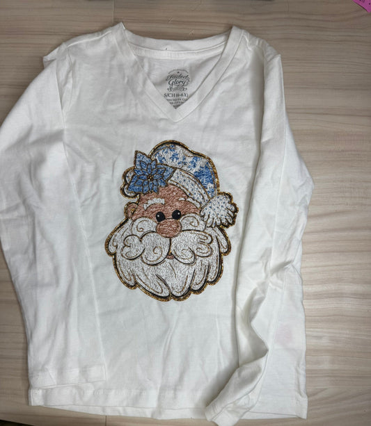 RTG | Santa Head Faux Glitter {LS Faded Glory 6X}