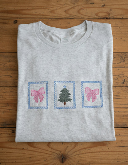 Christmas Stamps w/Bows and Tree