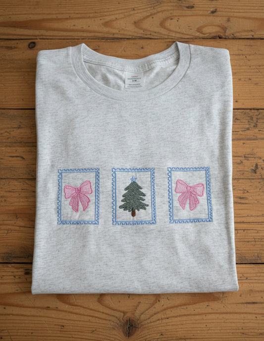 Christmas Stamps w/Bows and Tree