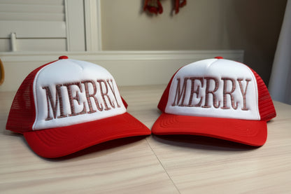RTG | Embroidered Merry Hat Tall Letters w/3-toned thread