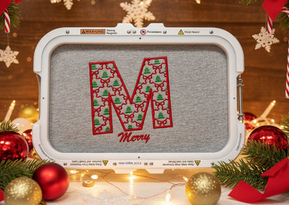 Christmas Initial w/bows and trees
