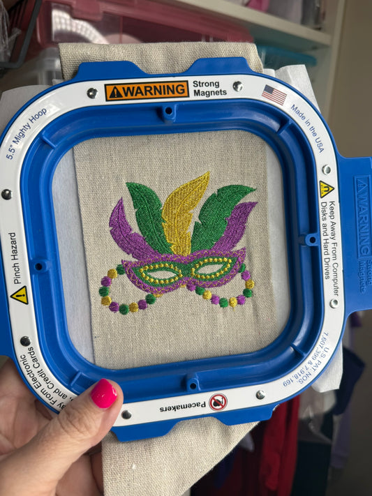 Mardi Gras Wreath Sash with Metallic Thread