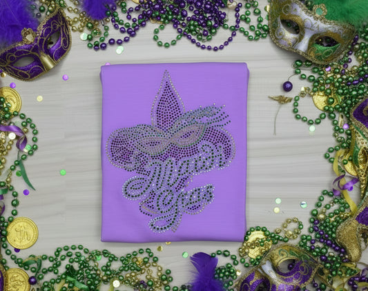 Mardi Gras Fleur De Lis in Spangles T-Shirt