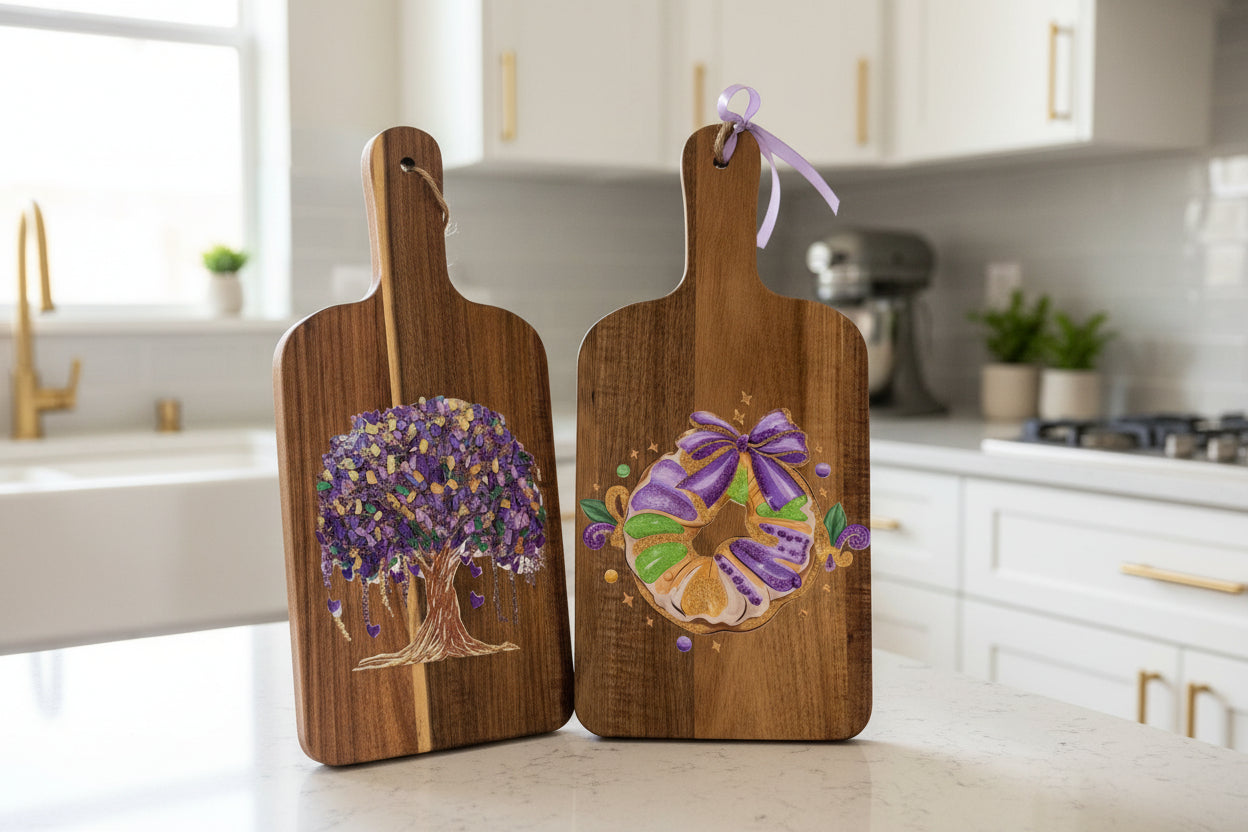 Cutting Board | Mardi Gras Design