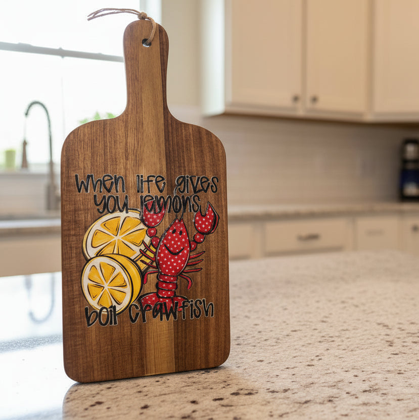 Cutting Board | Crawfish & Lemons
