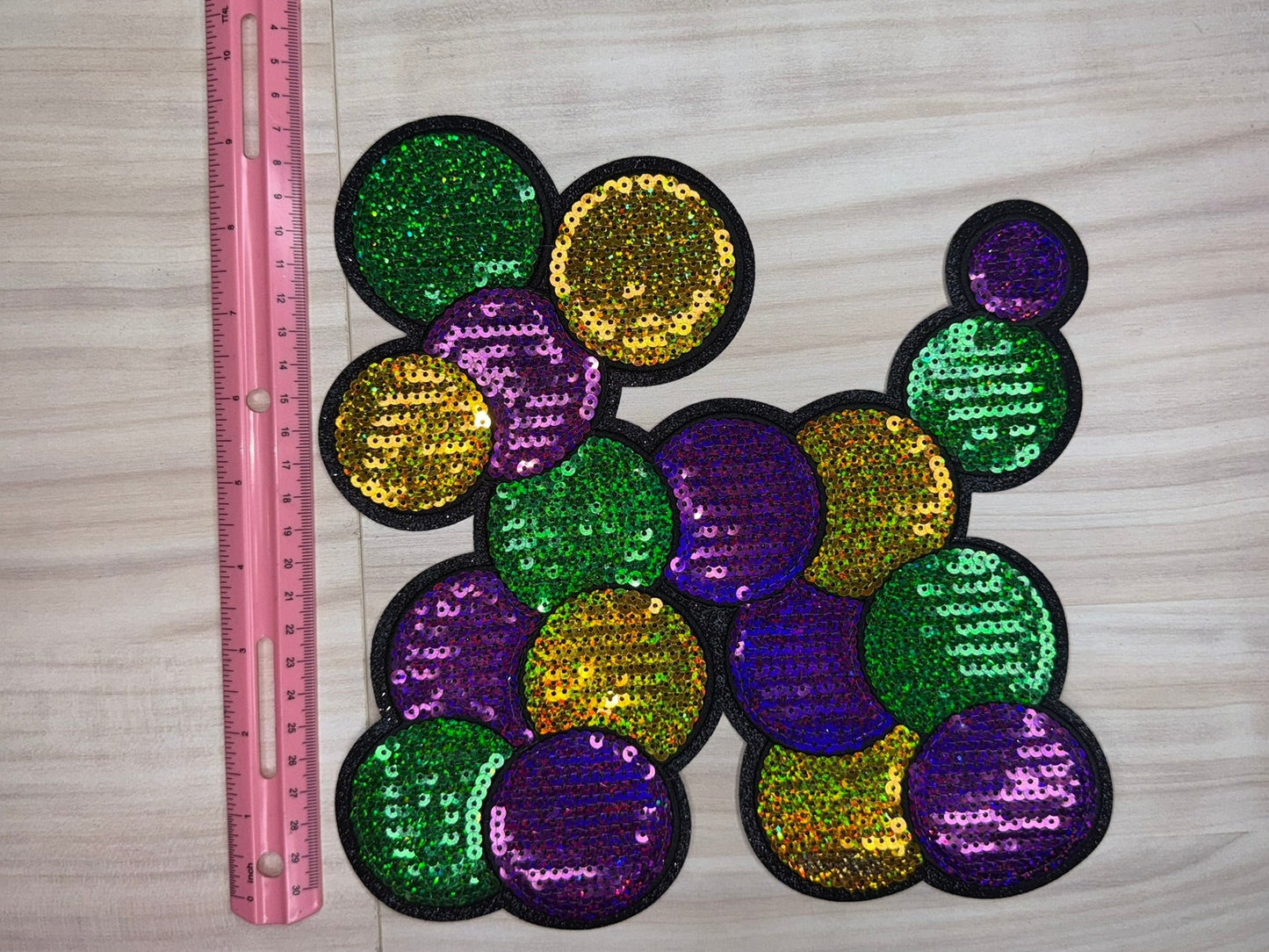 Mardi Gras Bead Dog Sequin Patch