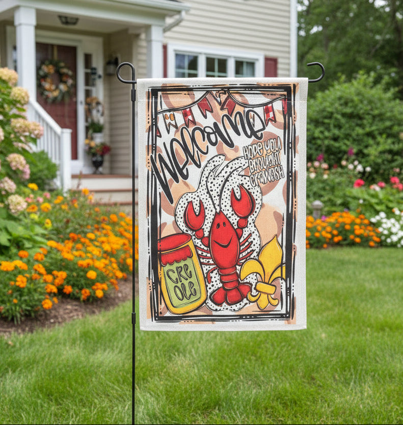 Crawfish Welcome Garden Flag - Hope You Brought Crawfish