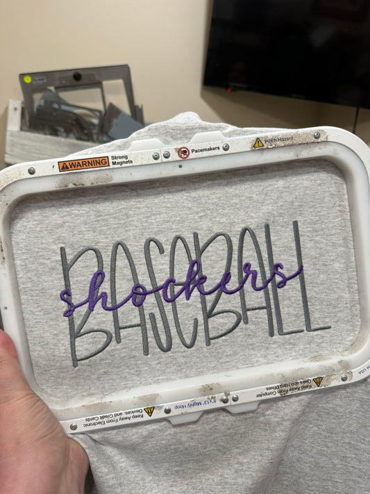 Baseball Team Dual Font Embroidered