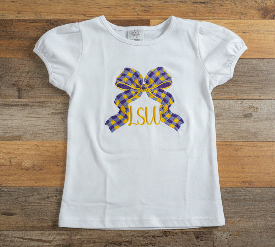 Gingham Bow | Monogram, Team Name, Initial