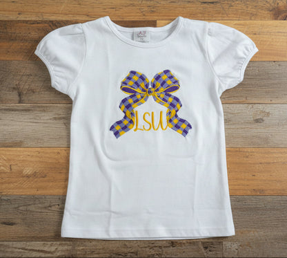Gingham Bow | Monogram, Team Name, Initial