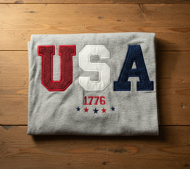 RTG | USA Glitter applique Gildan Large