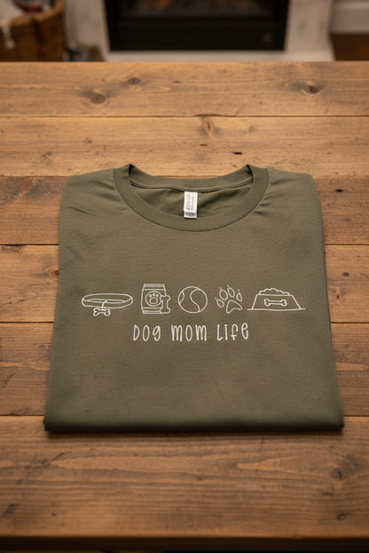 Dog Mom Life with Outline Icons | Dog Bowl, Collar Food