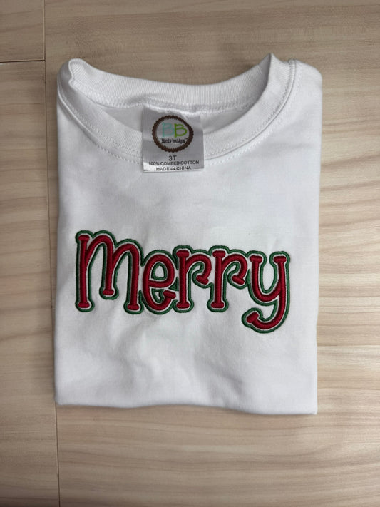 RTG | Merry Puff Embroidery T-Shirt 3T