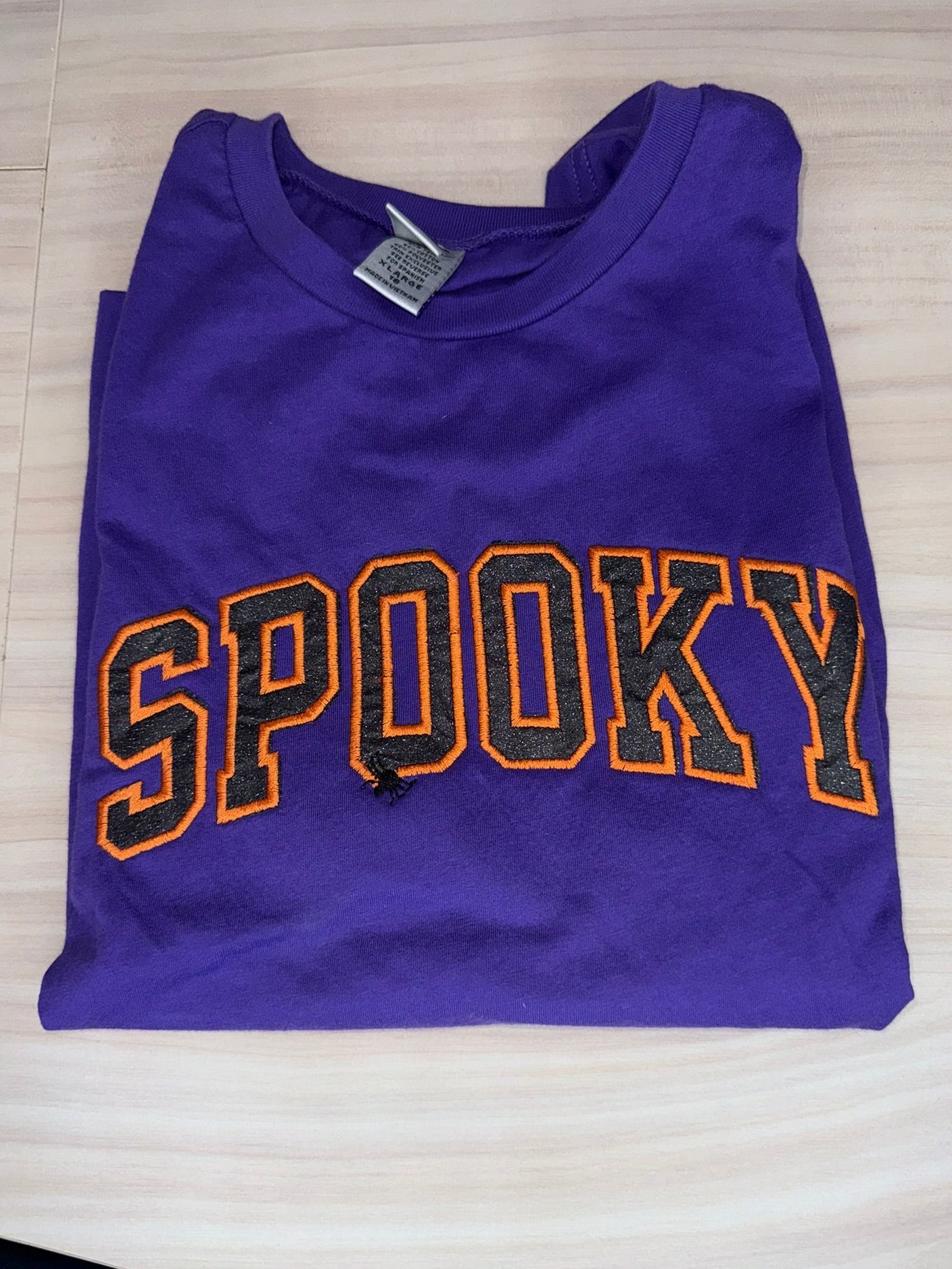 RTG | Spooky with Black Glitter Applique {YL}