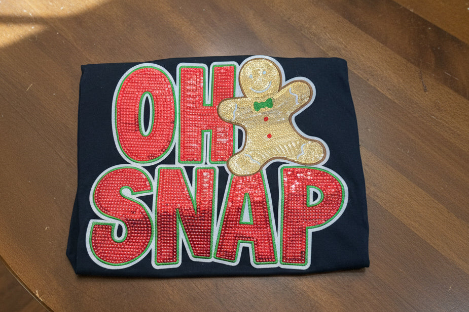 RTG | Oh Snap Gingerbread Sequin Shirt