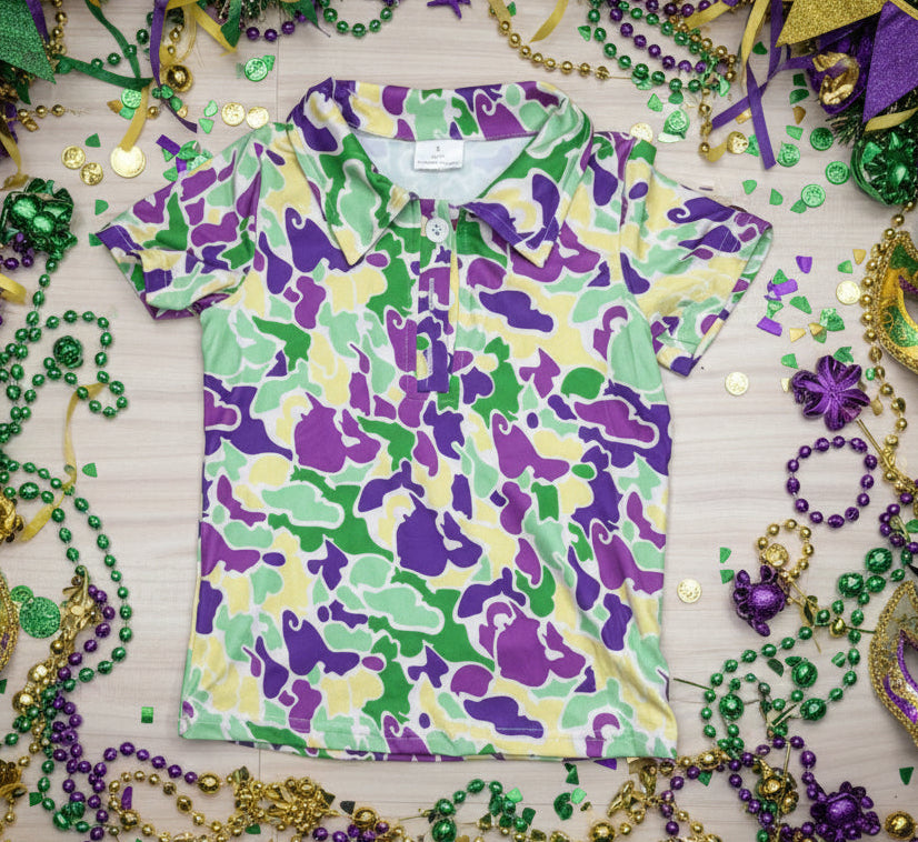 Mardi Gras Camo Shirt | Light or Dark
