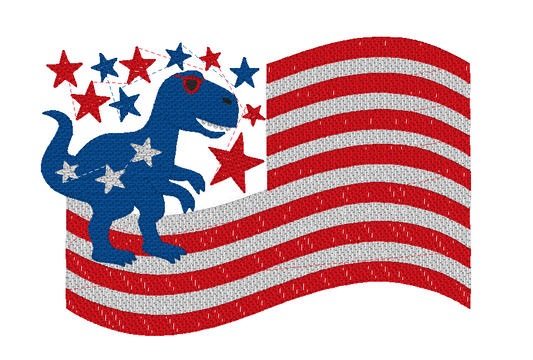 Patriotic 4OJ Dinosaur with or without sunglasses embroidered