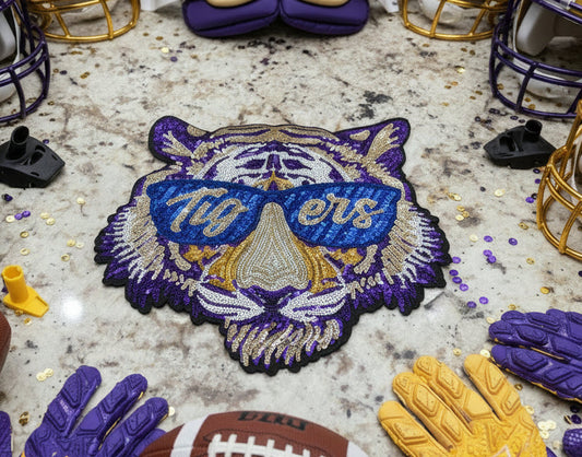 Tigers Sunglasses Sequin Patch