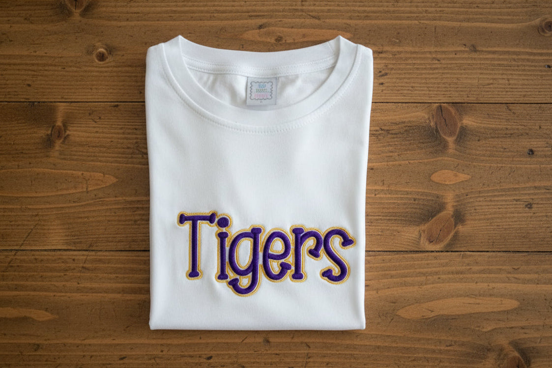 RTG | Purple Tigers Puff w/Outline  {Youth 6}