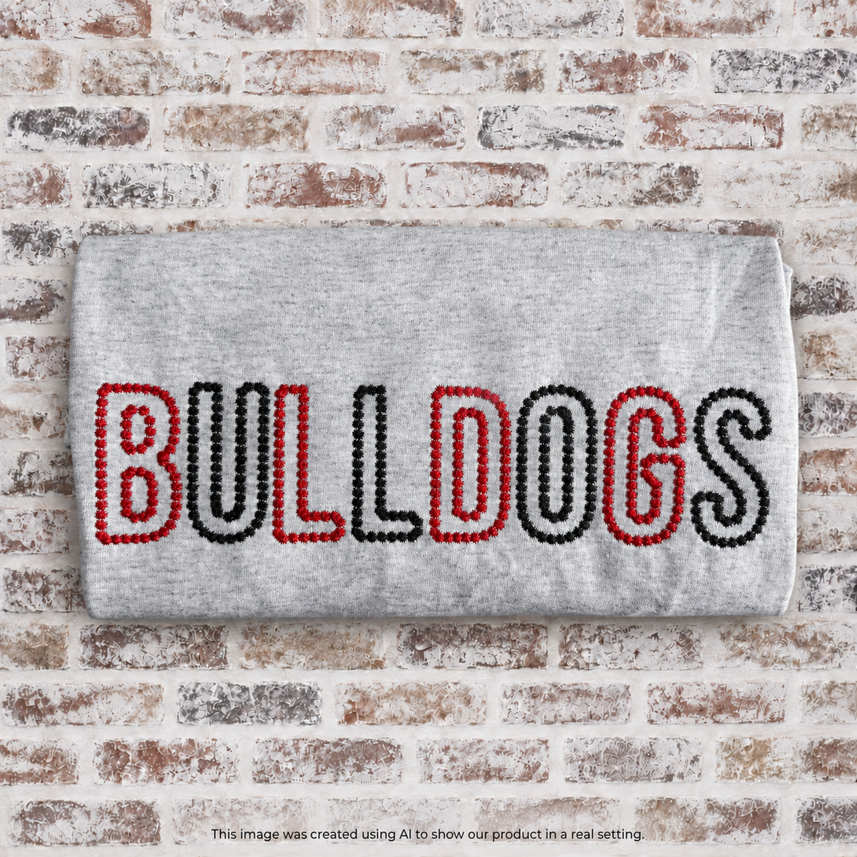 Bulldogs Outline Embroidered Shirt