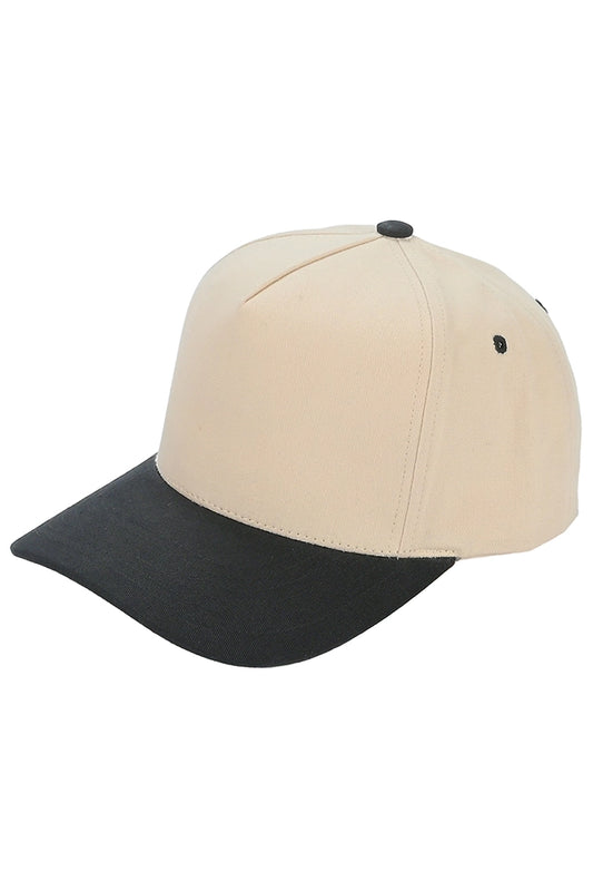 C.C Two Tone Canvas Trucker Hat Baseball Cap (Black Rim)