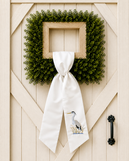 Blue Heron Wreath Sash