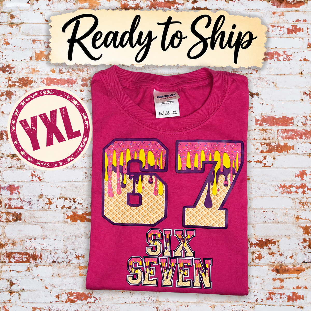 RTG | Drippy 6/7 Hot Pink {Gildan Youth XL}