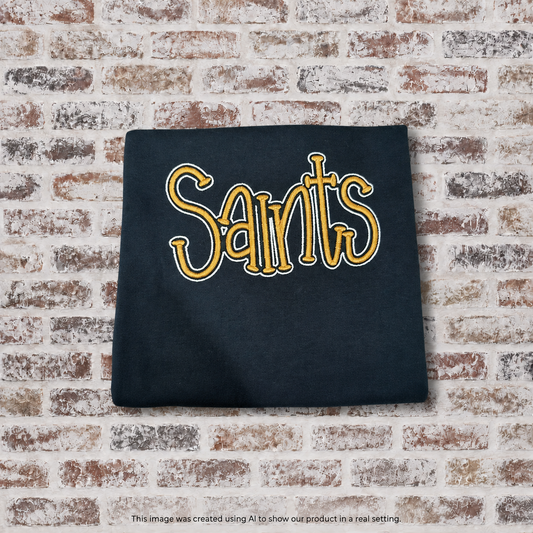 Saints Puff Embroidery with Outline Stitch
