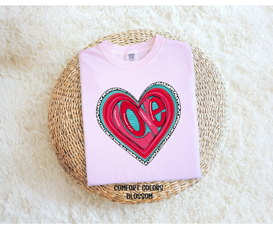 Love in a Heart with Dalmation Print Outline