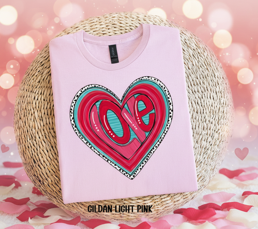 Love in a Heart with Dalmation Print Outline
