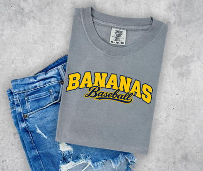 Bananas Baseball Curved Text Baseball Script
