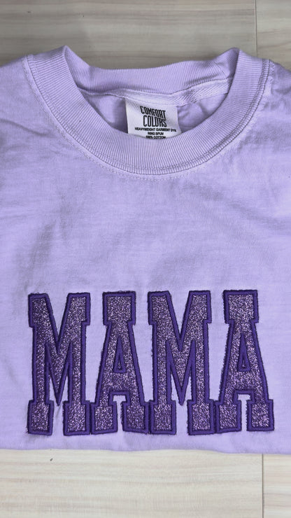 Mama | Varsity Letters with Glitter Applique