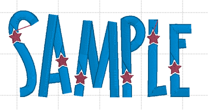 Star Spangled Name Embroidered
