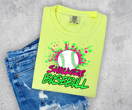 Baseball Neon Splash Shockers Baseball T-Shirt