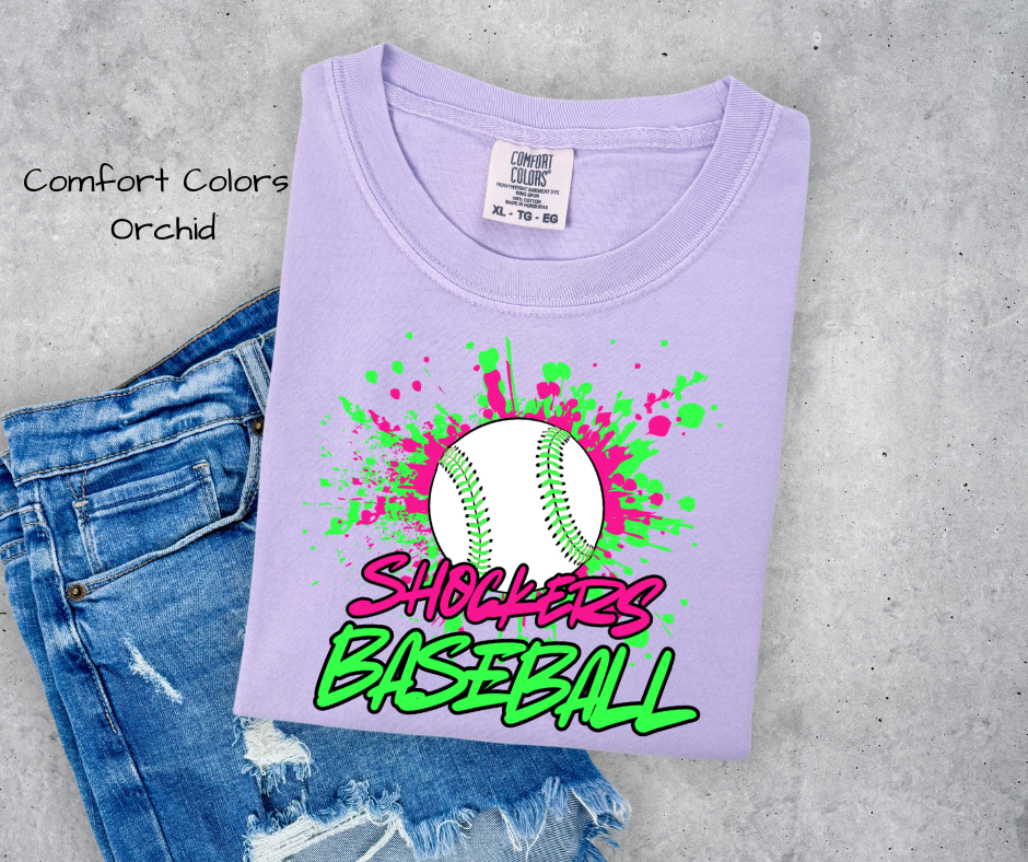 Baseball Neon Splash Shockers Baseball T-Shirt