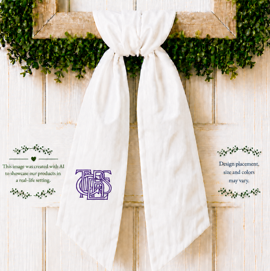 Tigers Intertwined Embroidered Wreath Sash